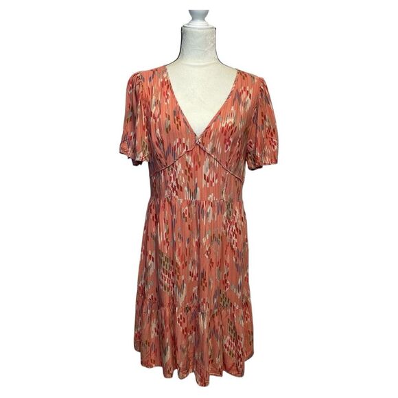 Knox Rose Pink and Coral Patterned Dress Size Medium - Picture 1 of 10